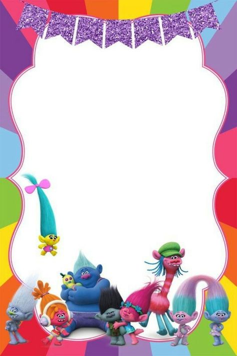 Trolls Invitation Template, Diy Trolls Birthday Party, Trolls Invitation, Trolls Party, Trolls Birthday Party, Troll Party, 3rd Birthday Parties, 2nd Birthday Parties, Birthday Fun