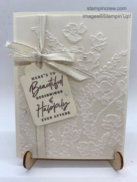 Something Fancy Wedding Card Embossed Cards Wedding, Stampin Up Wedding Cards 2023, Stampin Up Wedding Cards 2024, Wedding Cards Su, Wedding Cards Handmade Stampin Up Ideas, Stampin Up Wedding Invitations Ideas, Handmade Wedding Cards Elegant, Wedding Card Stampin Up Ideas, Hand Stamped Wedding Cards