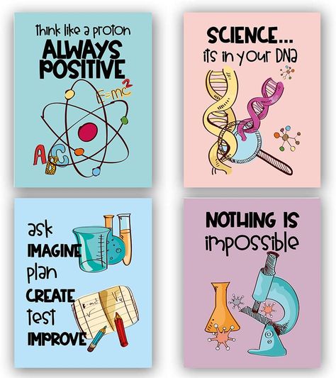 Board Decor For School, Quality Poster Ideas, Paintings For Classroom Decor, Chemistry Room Decor Classroom Ideas, Biology Classroom Decorations Ideas, Pictures For Study Wall, Science Wall Decoration Ideas, Painting Ideas For Study Room, How To Decorate Science Notebook