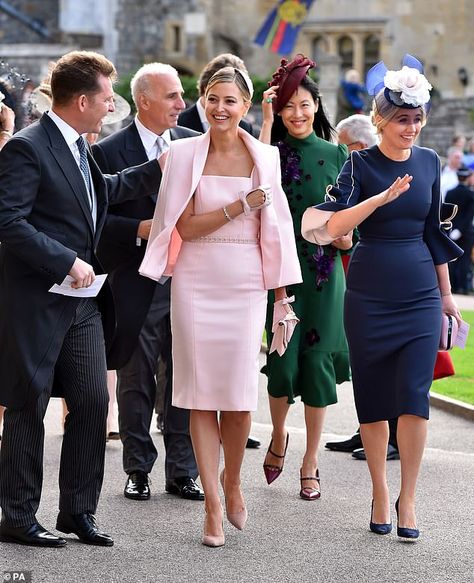 Royal wedding best dressed guests are revealed | Daily Mail Online Royal Wedding Guests Outfits, Royal Wedding Outfits, Holly Valance, Eugenie Wedding, Wedding Guest Style, Estilo Real, Royal Dresses, Liv Tyler, Demi Moore