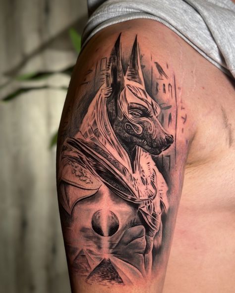 🔱✨ Unveil the ancient mystique with an Anubis tattoo🖋️🌌 #AnubisTattoo #EgyptianMythology #GuardianInk #InkMystique Rare Tattoos Men, Tattoo Anubis, Anubis Tattoo, Egypt Tattoo, Egyptian Mythology, Forearm Tattoo, I Tattoo, Tattoos For Women, Egypt