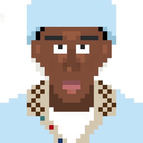 Pixel Art Tyler The Creator, Tyler The Creator Perler Beads, Tyler The Creator Pixel Art, Lego Albums, Pixel Art Portrait, Pixel Art Characters, Snoop Dog, Pixel Art Pattern, Fun Easy Crafts