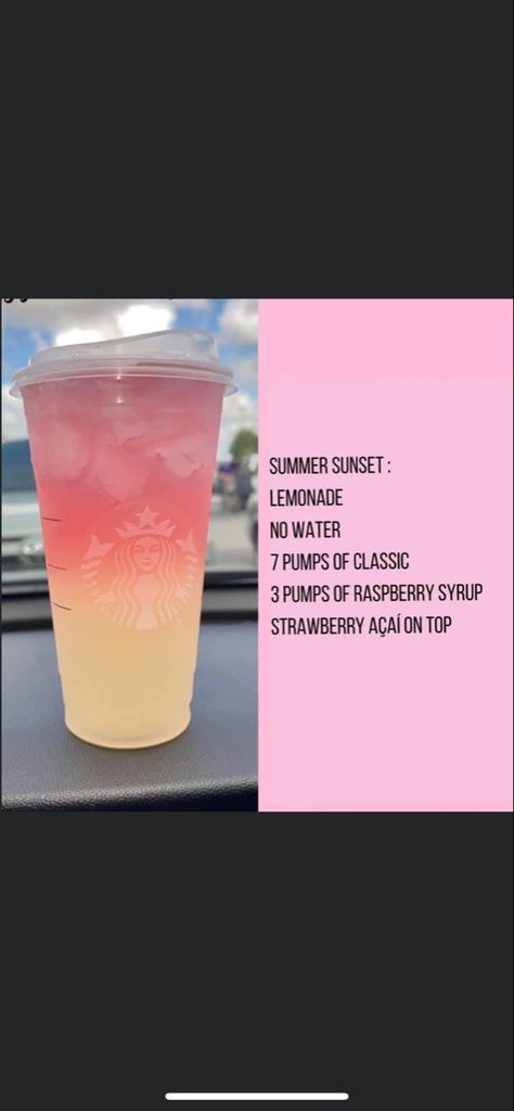 Starbucks Drinks Recipes Diy Homemade Pink Drink, Starbucks Berry Blast Lemonade, Berry Blast Lemonade Starbucks, Pink Lemonade Starbucks Drink, Sunset Drink Starbucks, Raspberry Lemonade Starbucks, Starbucks Strawberry Acai Refresher With Lemonade Recipe, Sunset Lemonade, Starbucks Lemonade