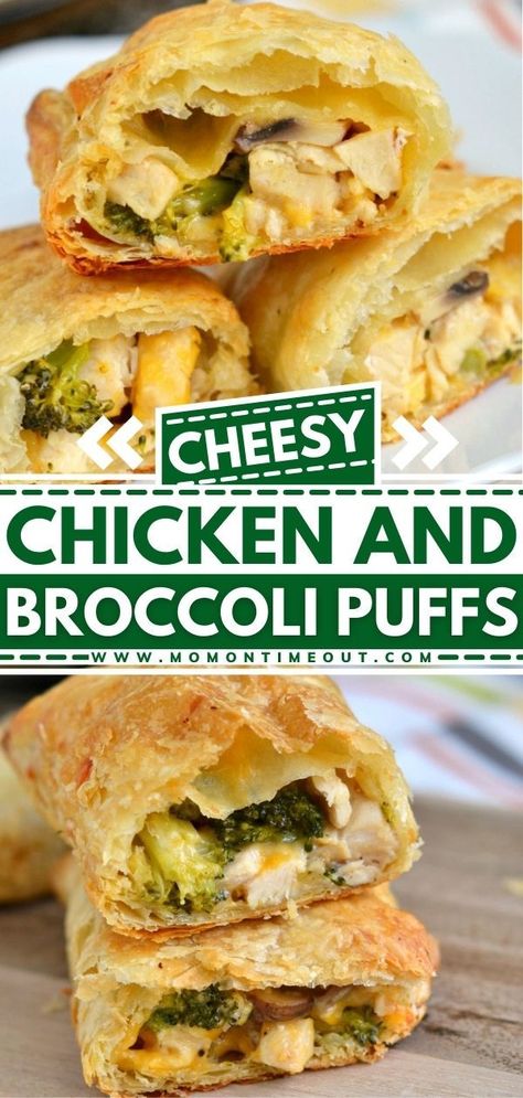 Puff Pastry Dinner Recipes, Pastry Dinner Recipes, Fun Dinner Ideas For Family, Puff Pastry Dinner, Puff Pastry Recipes Dinner, Cheesy Chicken And Broccoli, Chicken And Pastry, Puff Pastry Recipes Savory, Puff Pastry Chicken