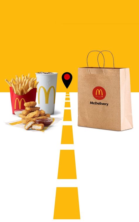 McDelivery®: McDonald’s Delivery | McDonald's Mcdonalds Advertising Poster, Mcdonalds Ads Creative Advertising, Mcdonalds Social Media, Mcdonald’s Ads, Food Delivery Ads Creative, Creative Delivery Ads, Fast Delivery Creative Ads, Delivery Ads Creative, Mcdonalds Branding