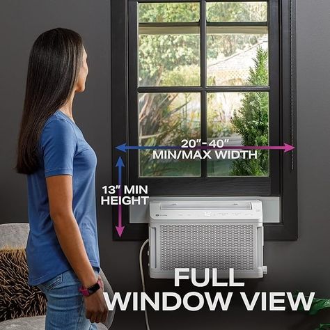 Amazon.com: GE Profile ClearView Inverter Window Air Conditioner 10,300 BTU, Technology, Ultra Quiet for Medium Rooms, Full View with Easy Installation, Energy-Efficient, 10K AC Unit, White : Home & Kitchen Star Window, Smart Air Conditioner, Window Ac Unit, Window Air Conditioners, Window Opening, Air Conditioner Units, Single Wall Oven, White Window, Window Air Conditioner