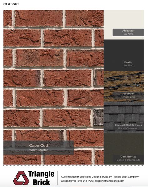 Red brick with Timerline charcoal roof Red Brick With Black Windows, Red Brick Black Roof, Red Brick House Exterior Colors, Brick And Stone House Exterior, Cinderella House, Brick House Exterior Colors Schemes, Brick Exteriors, Red Brick House Exterior, Red Brick Exteriors