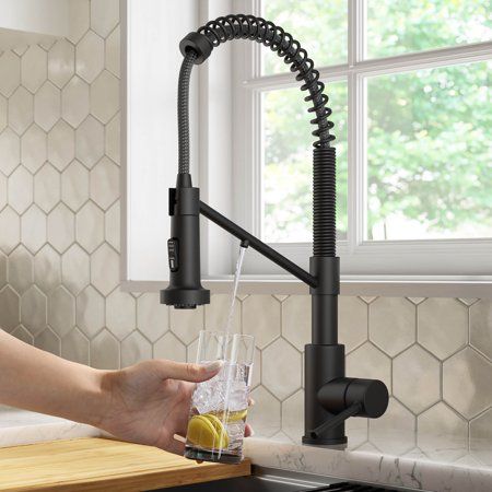 The Bolden Water Filter Faucet combines the benefits of an industrial-style pull down faucet with the added convenience of an integrated drinking water filter tap. The 2-in-1 design eliminates the need for a separate water purifier system or a bulky faucet-mounted filter, streamlining the look and functionality of your kitchen. Engineered with DuoPure Technology, this innovative kitchen faucet features two independent lines for regular and filtered water, preventing the possibility of cross-cont Industrial Kitchen Faucet, Drinking Water Filter, Innovative Kitchen, Filtered Water, Water Filtration System, Reverse Osmosis, Kitchen Sink Faucets, Under Sink, Water Filtration