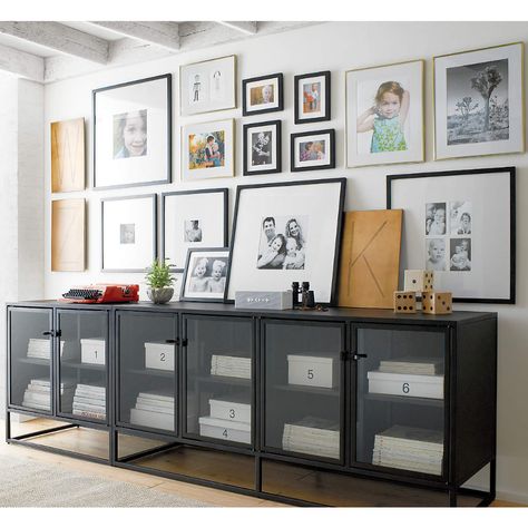 Casement Black Small Sideboard + Reviews | Crate and Barrel Metal Sideboard, Crate Bookshelf, A Frame Cabins, Barrel Decor, Small Sideboard, Country Style Decor, Large Sideboard, A Frame Cabin, Estantes Flotantes