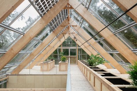 Greenhouse Living, Big Architects, Nature House, Heating A Greenhouse, Large Greenhouse, Home Greenhouse, Compact House, House In Nature, Small Buildings