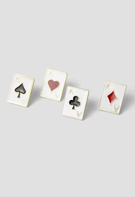 Playing Card Square Studs ~ Alice In Wonderland Outfit, Headpiece Accessories, Spring Styles, Poker Cards, Heart Drop Earrings, Square Stud, Jewel Box, All That Glitters, Playing Card