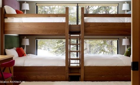 4 person bunk bed SCORE!!!! Modern Bunk Beds For Girls Room, Bunk Bed Rooms, Adult Bunk Beds, Kura Bed, Bunk Beds Built In, Built In Bunks, Bunk Rooms, Cool Bunk Beds, Bunk Beds With Stairs