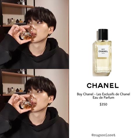 SUGA’s Closet on Instagram: “200529 | BTS Vlive ‘D-2’ — SUGA’s perfume collection includes @chanelofficial Boy Chanel - Les Exclusifs de Chanel Eau de Parfum,…” Asian Skin Care Routine, Fragrance Lab, Boy Chanel, Asian Skincare, Blush Nails, I Love Bts, Kpop Fashion Outfits, Perfume Collection, Stylish Jewelry