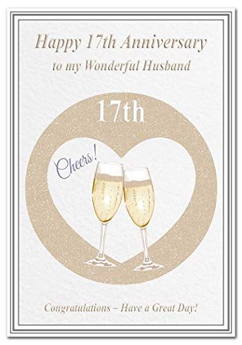 17th Wedding Anniversary Cards 17 Seventeen Year Unique H... https://www.amazon.co.uk/dp/B07Y8J3NM9/ref=cm_sw_r_pi_dp_U_x_3jhSDbWV8VD4W Happy 19th Anniversary, Happy 16th Anniversary, Anniversary Cards For Couple, Happy 15th Anniversary, 17th Wedding Anniversary, Anniversary Wishes For Husband, 18th Wedding Anniversary, 19th Wedding Anniversary, 16th Wedding Anniversary