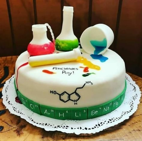 Birthday Cake For Brother, Science Cake, Scientist Birthday Party, Mad Scientist Birthday, Scientist Birthday, Science Stories, Instagram Cake, Science Party, Cake Decorating Designs