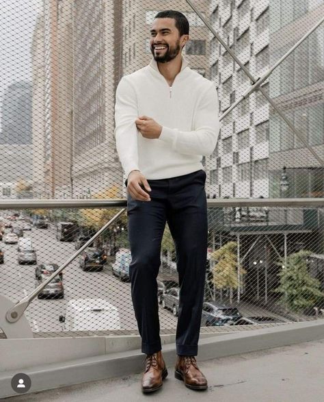 Jose Zuniga, Street Fashion Inspiration, Modest Street Fashion, Black Men Fashion Urban, Mens Smart Casual Outfits, Semi Formal Outfits, White Shirt Men, Mens Casual Dress Outfits, Mens Fashion Classy