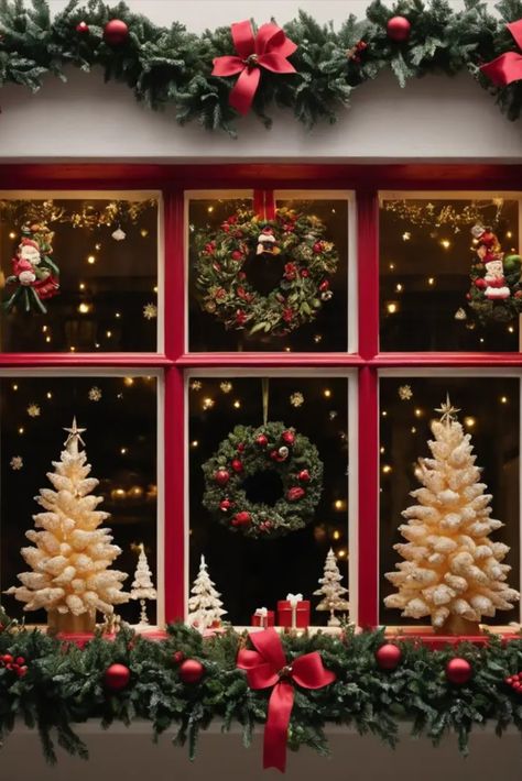 Transform your windows into magical holiday displays. Learn techniques for creating elegant window decorations that impress both indoors and out. Christmas Window Decor, Classy Christmas Decor, Christmas Window Decoration, Holiday Window Display, Window Decorations, Christmas Window Decorations, Classy Christmas, Whimsical Christmas, Christmas Window