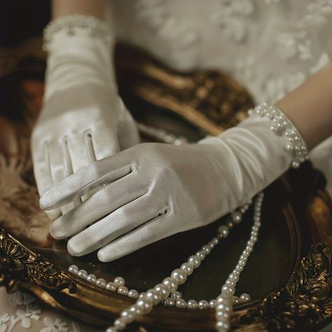 Gloves Elegant, Gloves Aesthetic, Floral Gloves, Tulle Gloves, Silk Gloves, Uv Sunscreen, Elegant Gloves, Short Satin, Short Gloves