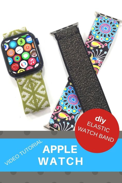 Make Your Own Apple Watch Band, Elastic Apple Watch Band, How To Make Apple Watch Band, Diy Apple Watch Band Tutorial, Diy Apple Watch Band, Diy Watch Band, Wristband Diy, Iphone Watch Bands, Diy Watch