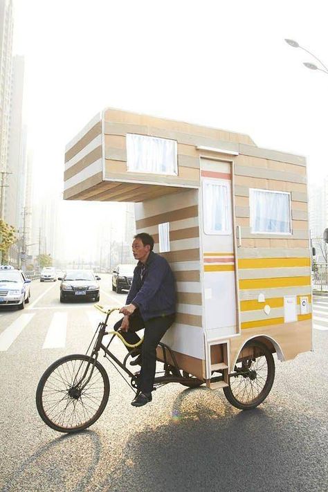 Gerobak Dorong, Kombi Motorhome, Ogilvy Mather, Kombi Home, Bicycle Trailer, Bike Camping, Dream Bike, Small Campers, Bike Trailer