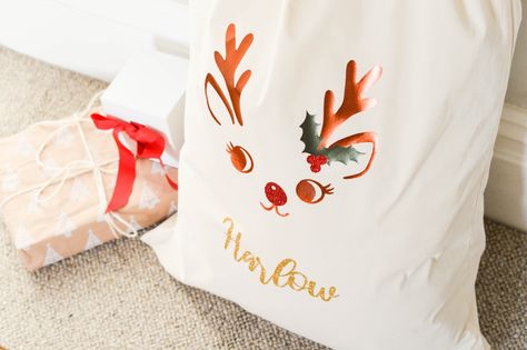 Customised Rudolph the red nosed Reindeer Santa Sack, Extra Large Kids Christmas Gift Bag, Christmas Toy Sack, Baby's First Christmas, Cute Rudolph Xmas Sack Christmas Gift Sack, Toy Sack, Gift Sack, Christmas Cute, Santa Sack, Rudolph The Red, Baby's First Christmas, Christmas Gift Bags, Red Nosed Reindeer