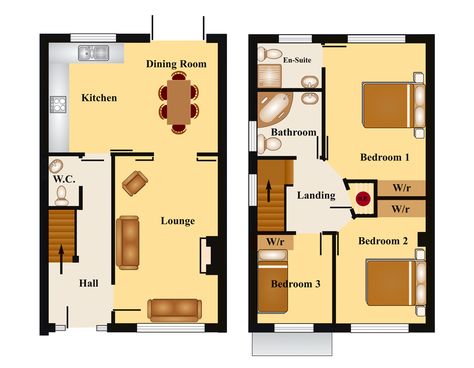 Small Townhouse Plans, Two Bedroom Townhouse Floor Plans, 3 Bedroom Townhouse Floor Plan, 2 Bedroom Townhouse Floor Plans, Townhouse Floor Plan, Lakehouse Plans, Minimalistic House, Town House Plans, 2 Bedroom Townhouse