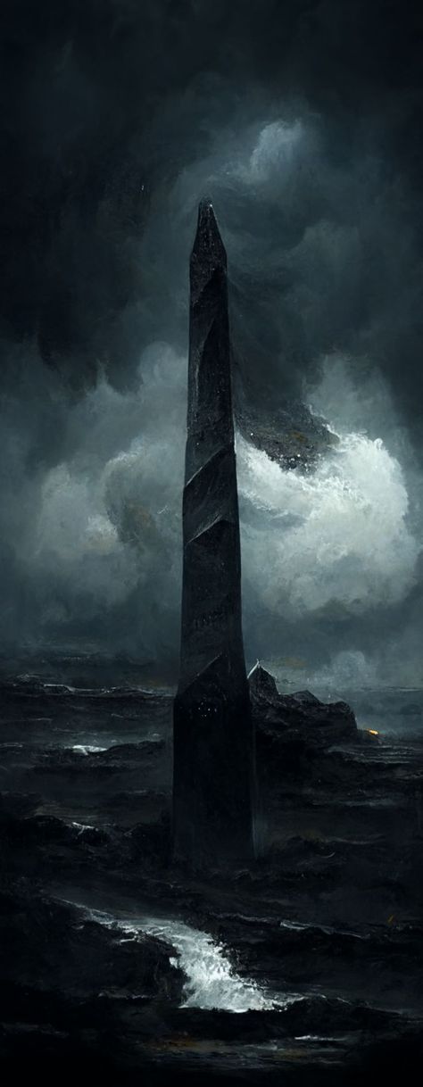 black granite obelisk Dark Souls Artwork, Sci Fi Architecture, Dark Wizard, Cosmic Horror, 다크 판타지, Strange Places, Fantasy Setting, Fantasy Paintings, Dungeons And Dragons Homebrew