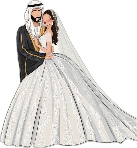 Bride And Groom Illustration, Groom Illustration, Shiny Wedding Dress, Bride Fashion Illustration, Blender Character Modeling, Wedding Cards Images, Arabic Wedding Dresses, Digital Wedding Invitations Design, Dress Vector