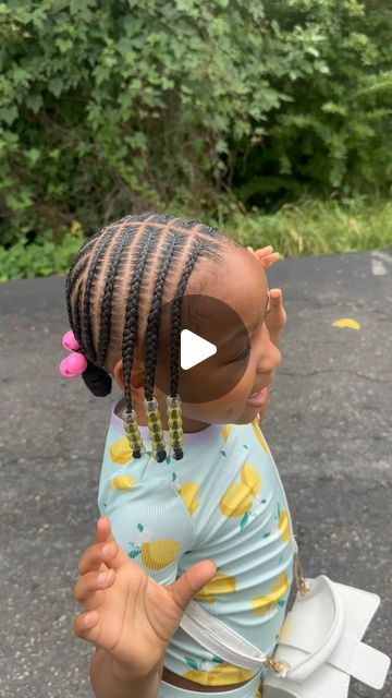 Little Mixed Girl Hairstyles Easy Braids Cornrows, Easy Black Kids Hairstyles, Hair Style For Little Black Girls Kids Braid Styles, Kids Natural Braided Hairstyles, Hairstyle For Black Girls Kids, Kid Braid Styles Natural Hair, Toddler Hairstyles Girl Black Braids, Braids For Toddler Girls Black, Braided Kids Hairstyles Black