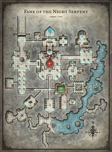 Tomb of Annihilation; Fane of the Night Serpent - 5E (Digital DM & Player Versions) $2 Tomb Of Annihilation, Adam Lee, Pathfinder Maps, Cartography Map, Map Layout, Dnd World Map, Fantasy World Map, Map Maker, Tabletop Rpg Maps