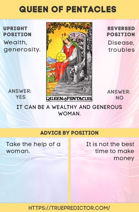 Queen of Pentacles tarot card meanings — True prediction Queen Of Coins Tarot Meaning, Queen Of Pentacles Reversed, Queen Of Pentacles Tarot Meaning, The Queen Of Pentacles, Pentacles Tarot Meaning, Tarot Pentacles, Tarot Study, Queen Of Pentacles, Read Tarot