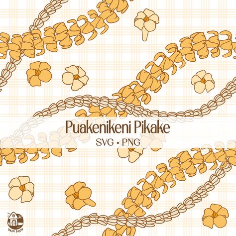 Puakenikeni Lei, Pikake Lei, Hawaiian Designs, Hawaiian Flowers, Digital Form, Digital Download Etsy, Seamless Pattern, Cricut Design, Lei