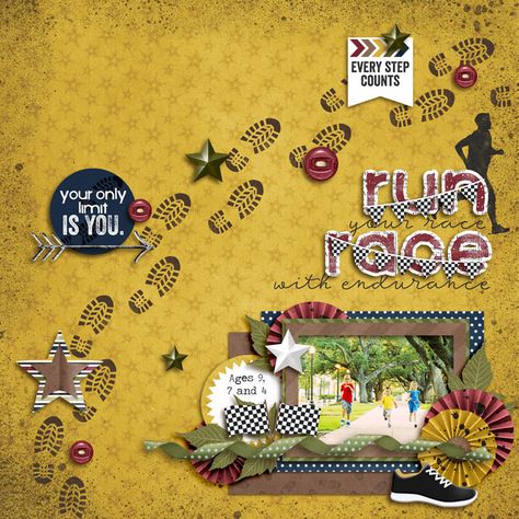 Run+Your+Race - Scrapbook.com Fun Fun Fun, Digi Scrapbooking, Kids Scrapbook, Kids Running, Baby Album, Digital Scrapbooking Layouts, Fun Fun, Digi Scrap, Digital Kit