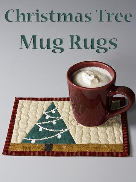 DOWNLOAD PATTERN   Christmas Tree Mug Rug Christmas Mug Rug, Christmas Mug Rugs, Christmas Quilting Projects, Mug Rug Tutorial, Tree Mug, Christmas Sewing Projects, Mug Rug Patterns, Fabric Sewing Patterns, Placemats Patterns