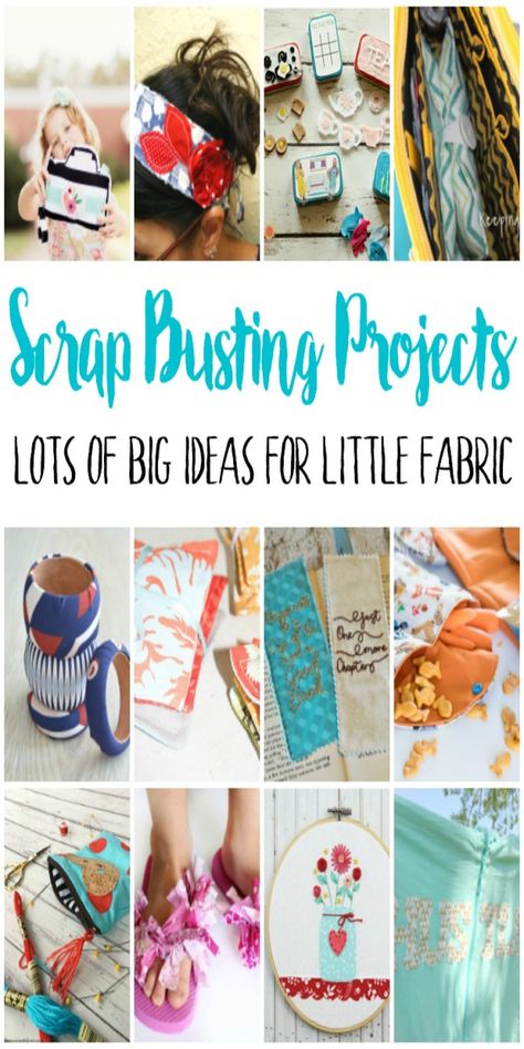 Tons of awesome DIY projects for using scraps of fabric. Great gift ideas and beginner sewing scrap buster projects. via @raegun Scrap Fabric Projects, Scrap Busters, Diy And Crafts Sewing, Fabric Bolts, Sewing Projects For Beginners, Sewing Gifts, Fabric Projects, Sewing For Beginners, Craft Tutorials