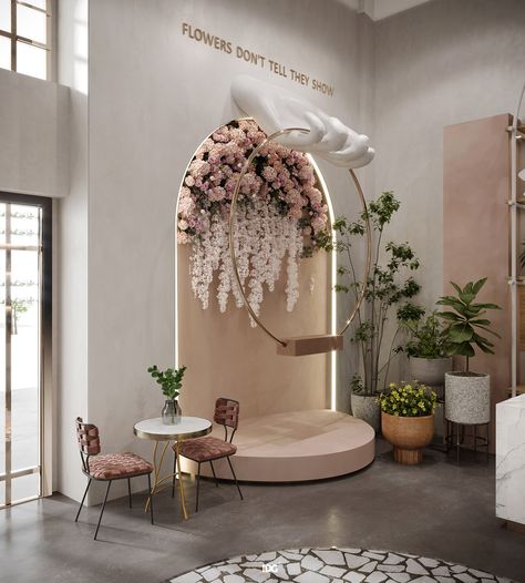 Bridal Boutique Interior, وابي سابي, Flower Shop Design, Spa Room Decor, Spa Interior Design, Salon Suites Decor, تصميم داخلي فاخر, Retail Interior Design, Beauty Room Decor