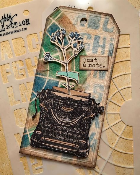 Inspired by @jane.tyrrell project using a black tag and Distress Mica Crayons, I had to try it using the Numbered embossing folder.… | Instagram Tim Holtz Crafts, Tim Holtz Stamps, Sizzix Dies, Tim Holtz Cards, Journal Sketchbook, Tim Holtz Sizzix, Vintage Junk Journal, Distress Oxides, Vintage Junk