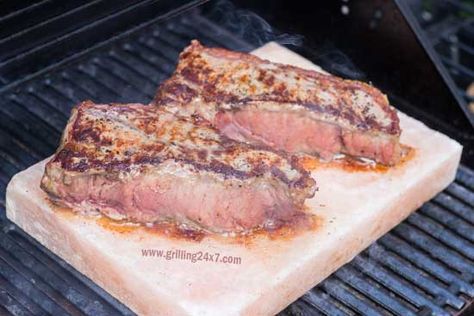 Grilling on a Himalayan Salt Block - Grilling24x7Grilling24x7 Himalayan Salt Block Recipes Grilling, Salt Block Grilling, Himalayan Salt Block Recipes, Salt Block Recipes, Himalayan Salt Block Cooking, Salt Block Cooking, Himalayan Salt Block, Plate Recipes, Baked Steak