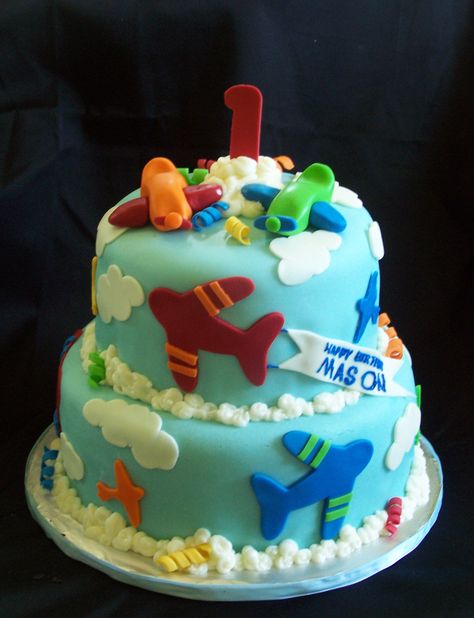 Planes Birthday Cake, Airplane Birthday Cakes, Train Birthday Cake, Airplane Cake, Birthday Sheet Cakes, 1st Birthday Cakes, Cake Blog, Simple Birthday Cake, Childrens Birthday Cakes