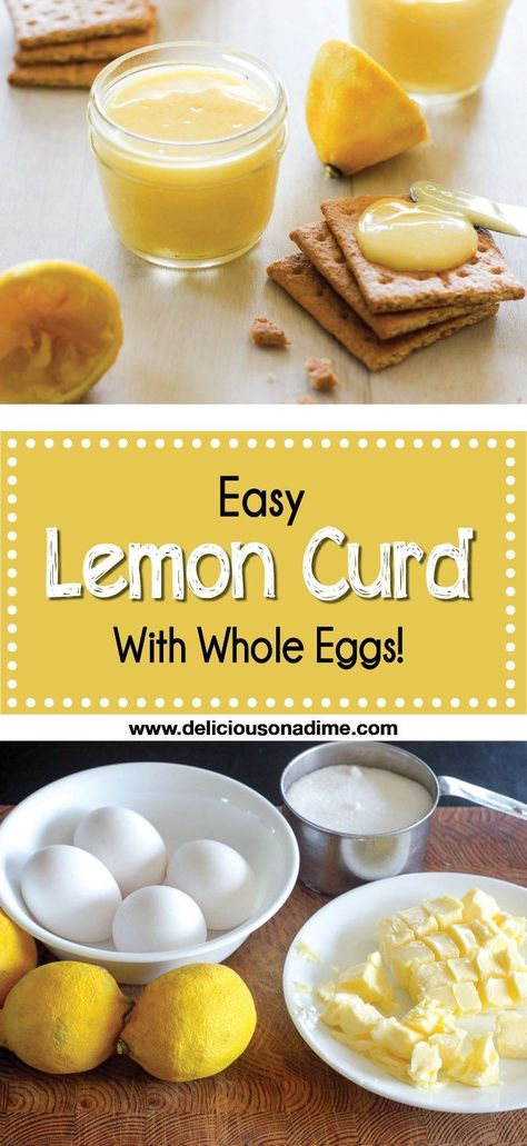 This Easy Lemon Curd is creamy, dreamy, tart and sweet. It uses whole eggs (so no wasted egg whites!) and you can throw it together in around 20 minutes. Now that's my kind of breakfast/dessert/snack treat. Sugar Free Lemon Curd, Vegan Lemon Curd, Easy Lemon Curd, Dessert Inspiration, Lemon Curd Recipe, Potluck Party, Curd Recipe, Yummy Dessert, Snack Treat