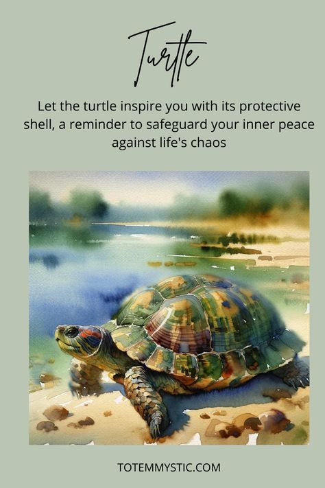 The turtle, embodying longevity, protection, and steadiness, offers a grounding presence. Connect with the turtle spirit for enduring protection. #spirit animal #spiritual meaning #totem #power animal Turtle Spiritual Meaning, Exhibition Activities, Turtle Symbolism, Turtle Spirit Animal, Slow Movement, Turtle Swimming, Power Animal, Hindu Mythology, Spirit Animals