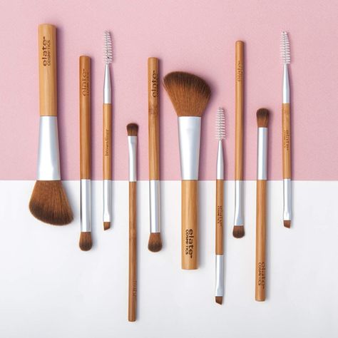 Makeup Tools Photography, Elate Cosmetics, Cruelty Free Makeup Brands, Makeup Tools Products, Eco Friendly Makeup, Vegan Makeup Brushes, Eye Makeup Tools, Bamboo Brush, Make Up Tools