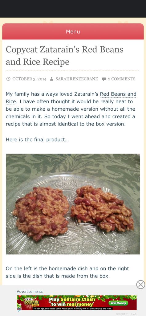 My family has always loved Zatarain’s Red Beans and Rice. I have often thought it would be really neat to be able to make a homemade version without all the che… Red Beans And Rice Recipe, Red Beans N Rice Recipe, Louisiana Style, Red Beans And Rice, Kale Smoothie, Beans And Rice, Carb Cycling, Rice Ingredients, Seasoned Rice