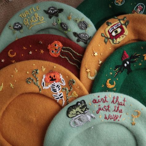 Norah Galea on Instagram: “all the OTGW berets I’ve ever made! 🎃 swipe to the end for a brand new one 💜 Just sharing some of/ all of the #overthegardenwall berets…” Knock Thrice, Over The Garden Wall, Creative Things, Berets, Sewing For Beginners, To The End, Easy Projects, Just The Way, Garden Wall