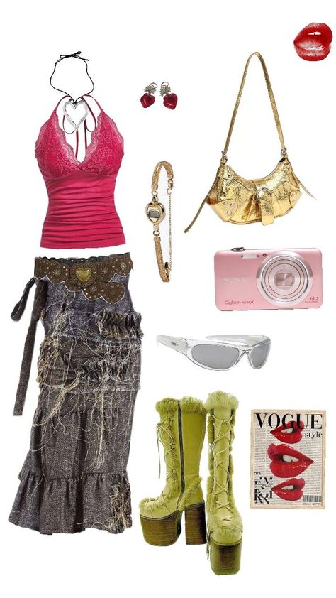 #punk #y2k #whimsical #outfits #90s #80s #fairygrunge 90s Rave Aesthetic, Y2k Whimsical, Rave Aesthetic, 90s Rave, Outfits 90s, 90s 80s, Fairy Grunge, Quick Saves, Clothes