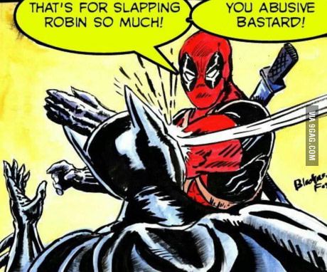 Robin Meme, Batman Slapping Robin, Deadpool Y Spiderman, Deadpool Funny, Deadpool Art, Poison Ivy Batman, Deadpool And Spiderman, Batman Arkham Origins, Dead Pool