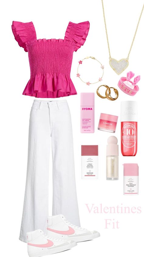 #preppy#valentines#fyp#pink#outfitinspo Preppy Valentines Day, Preppy Valentines, Valintines Day, Shuffles Preppy, Quinceanera Decorations, Day Outfits, Valentines Outfits, Valentine's Day Outfit, Preppy Outfit