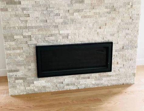 Designing With Ledgerstone Ledger Stone Fireplace, Stacked Stone Backsplash, Mid Century Fireplace, Ledger Stone, Kitchen Color Palettes, Stone Backsplash Kitchen, Stone Fireplace Surround, Linear Fireplace, White Wash Brick