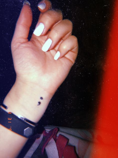 Semi Colon Tattoo Wrist, Tattoo Designs Semi Colon, Semi Collin Tattoos, Comma Tattoo, Semi Colon, Semi Collen Tattoo, Tattoos Incorporating Semi Colon, Semi Colon Tattoo, Unique Semi-colon Tattoo Ideas