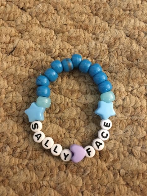 Sally Face Kandi Bracelet, Sally Face Bracelet, Sally Face Kandi, Matching Kandi Bracelets, Pulseras Kandi, Kandi Inspo, Diy Kandi Bracelets, Pony Bead Bracelets, Diy Kandi